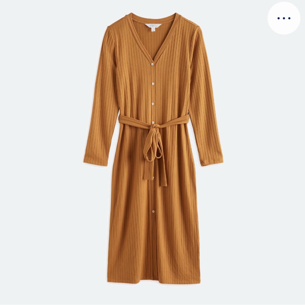 Elegant Tan Long-Sleeve Dress